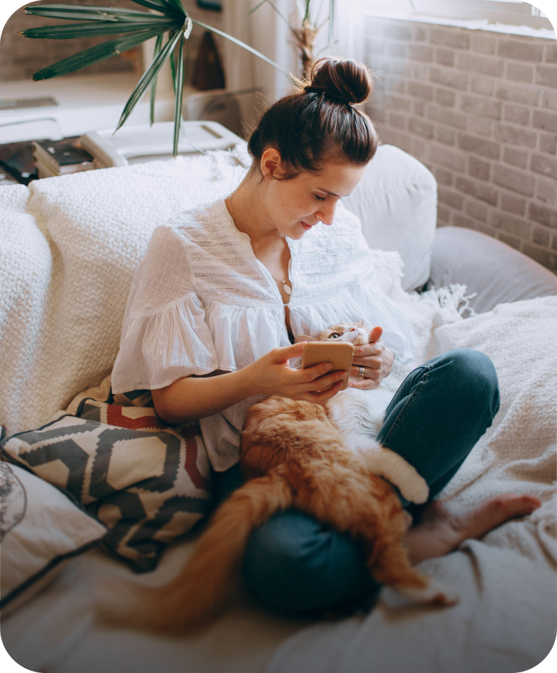 Person managing payments with the mobile app